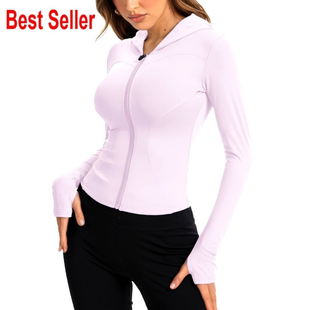 Lightweight Hooded Jacket with Thumb Holes, Lined or Unlined, Stretchy